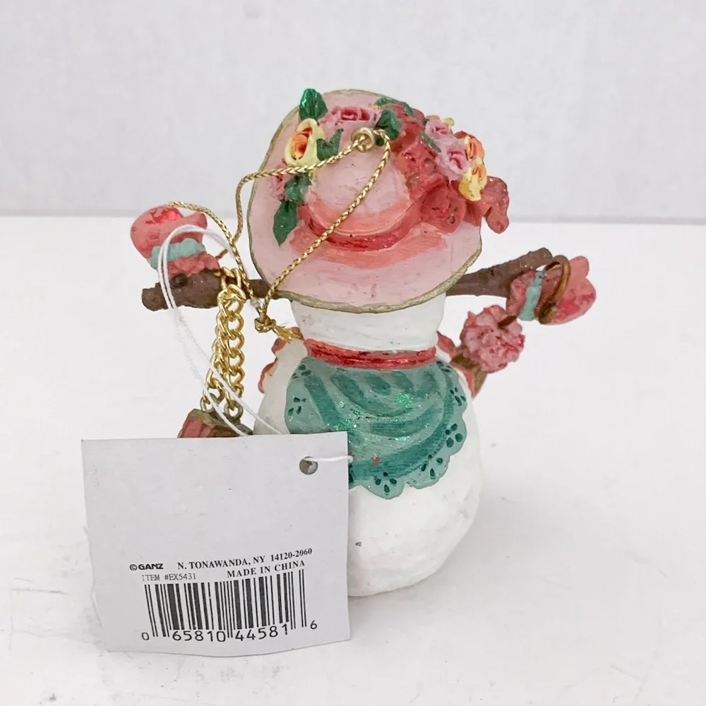 NWT Stylish Snowman Ornament Vintage Cottagecore Charming Holiday Decor Gift